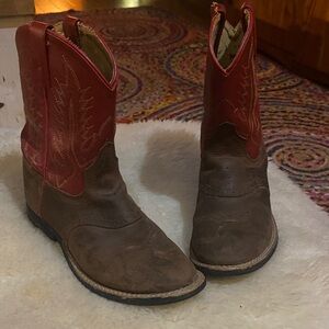 Tony Lama Kids' Red and Brown Cowboy Boots